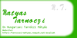 matyas tarnoczi business card