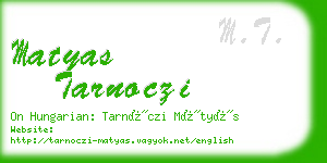 matyas tarnoczi business card